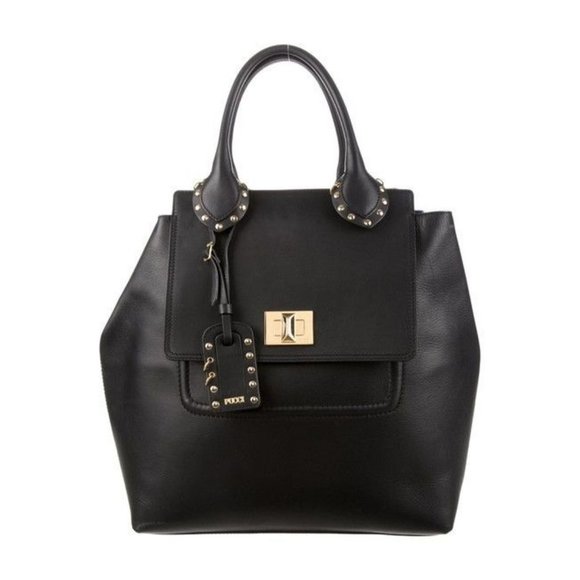 Emilio Pucci Handbags - Emilio Pucci Medium City Marquise Top Handle Black Leather Shoulder Bag